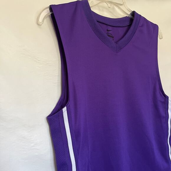 Nike Team Mens Practice Jersey Size Small No Team No Name Purple White Stripes - Picture 4 of 11